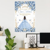 Poster Robe de Luxe Bébé Bleu Or Conte de Fées Bienvenue (Bureau à domicile)