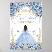 Poster Robe de Luxe Bébé Bleu Or Conte de Fées Bienvenue (Devant)