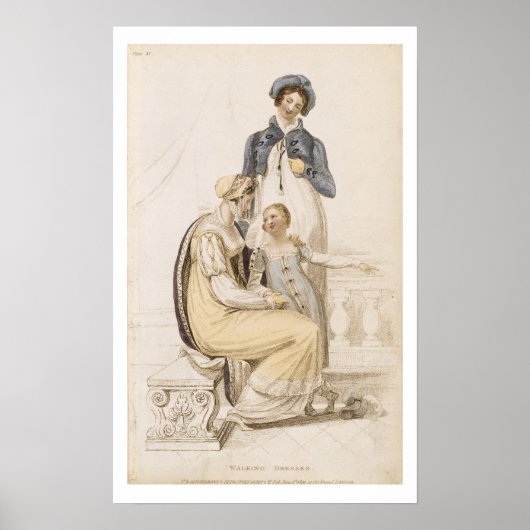 Poster Robe de marche, plaque de mode du Re d'Ackermann (Devant)