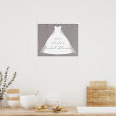 Poster Robe de mariée moderne glamour douche de mariage g (Cuisine)