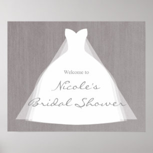 Poster Robe de mariée moderne glamour douche de mariage g