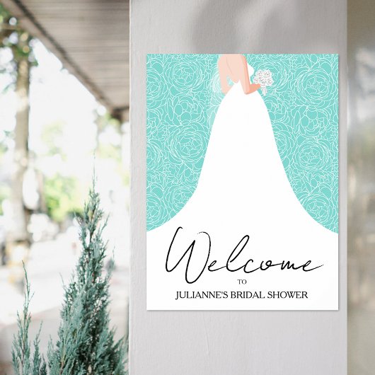 Poster Robe de Mariée Réception de Mariage Turquoise Bien