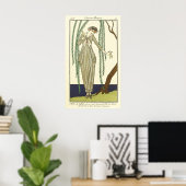 Poster Robe de taffetas gris, par George Barbier (Bureau à domicile)