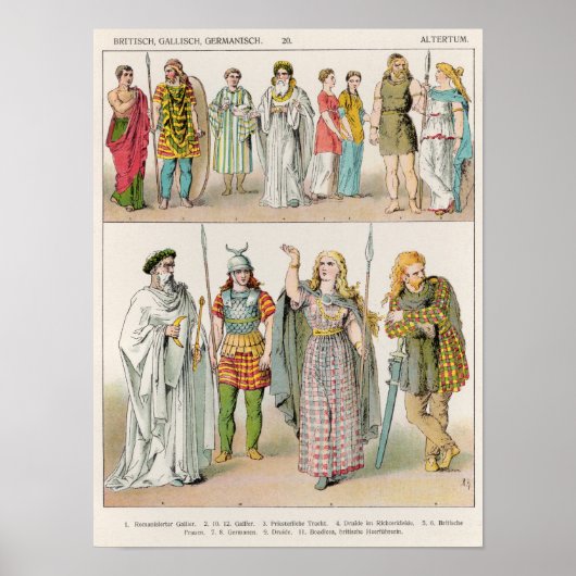 Poster Robe des Britanniques, Gaulois et Allemands (Devant)