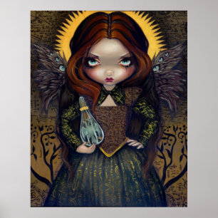 Poster Robe d'icône gothique de fée d'ange d'IMPRESSION
