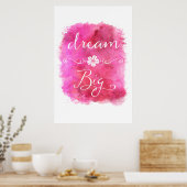 Poster Robe Dream Grande citation d'aquarelle inspiration (Cuisine)