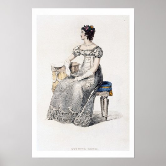Poster Robe du soir, assiette de mode du Repo d'Ackermann (Devant)