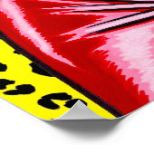 Poster Robe en vinyle rouge Vana DeVinyl™/Léopard jaune (Coin)