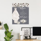 Poster Robe Mariage Boho Décontractée Aquarelle Fête des  (Bureau à domicile)