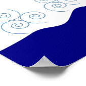 Poster robe mariage, fleur sur bleu marine (Coin)