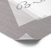 Poster Robe mariage Moderne Glamour Fête des mariées Gris (Coin)