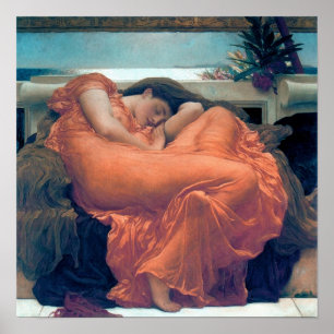 Poster Robe orange de femme de flamber juin