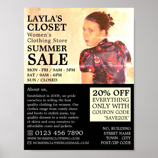 Poster Robe orientale, Vêtements pour femmes publicité (Devant)