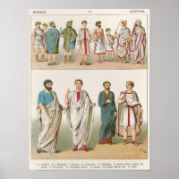 Robe romaine, de 'Trachten der Voelker', 1864