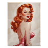 Poster Robe rose Pin-Up Glamour (Devant)