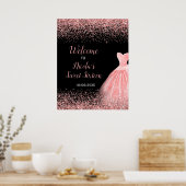 Poster Robe rose rose Faux Parties scintillant Sweet 16 B (Cuisine)