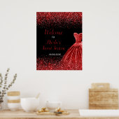 Poster Robe Rouge Lumineuse Faux Parties scintillant Douc (Cuisine)