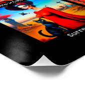 Poster Robe Rouge Modes d'Art Chat Noir (Coin)