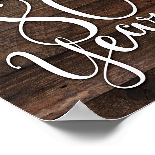 Poster ROBE Rustique CHic JUSQU'À 80 ANS Signe Imprimer (Coin)