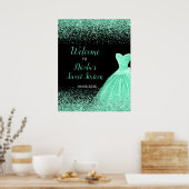 Poster Robe Vert clair Faux Parties scintillant Sweet 16  (Cuisine)