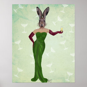 Poster Robe verte de lapin