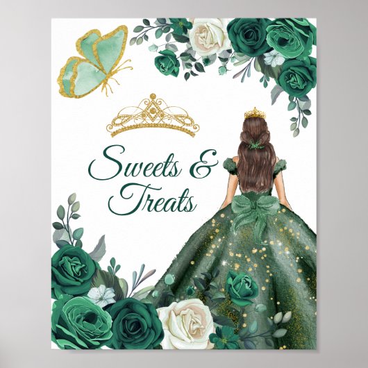 Poster Robe verte d'émeraude Quinceañera Sweet Traitement (Devant)