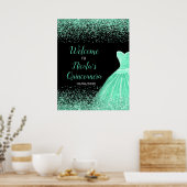 Poster Robe verte Mint Faux Parties scintillant Quinceane (Cuisine)