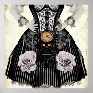 Poster Robe vintage Steampunk Corset