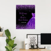 Poster Robe violette foncée Faux Parties scintillant Douc (Bureau à domicile)