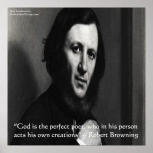 Poster Robert Browning God Perfect Poet Citation