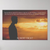 Poster Robert Frost cite des lettres blanches Motivationn (Devant)