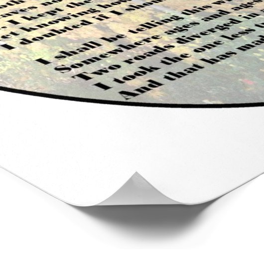 Poster Robert Frost "La route non prise" (Coin)