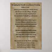 Poster Robert Frost, Stopper par Woods (Devant)