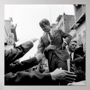 Poster Robert Kennedy Pressing The Flesh - 1968