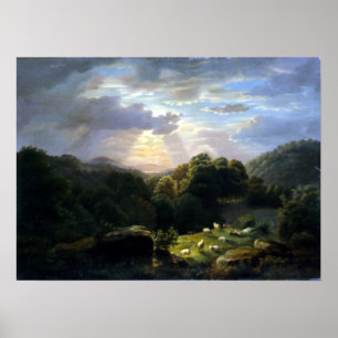Poster Robert S. Duncanson Paysage avec mouton