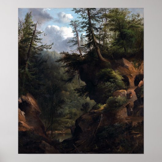 Poster Robert Scott Duncanson Les Grottes (Devant)