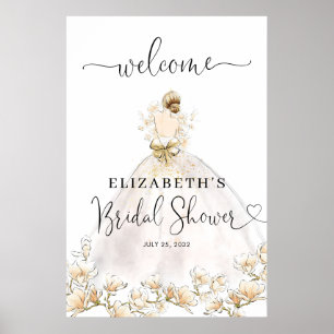 Poster Robes de mariée blonde Floral Bienvenue Enterremen
