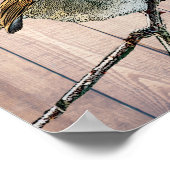 Poster Robin abstrait moderne sur bois de grange rustique (Coin)