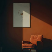 Poster Robin américain classique aquarelle avec baies