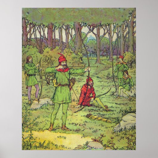 Poster Robin des Bois dans la forêt (Devant)