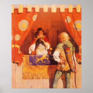 Poster Robin des Bois vintage rencontre la vierge de Mari