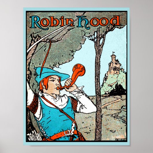 Poster Robin Hood Antique Illustration Joyeux Hommes (Devant)