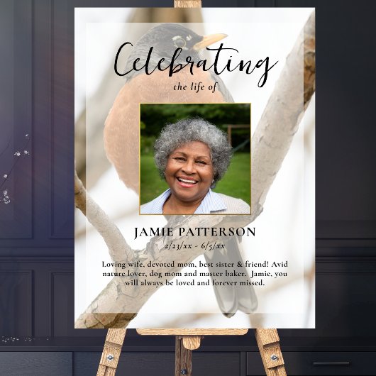 Poster Robin Observateur d'oiseaux, Célébration de la vie