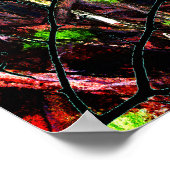 Poster Robin oiseau une branche dans une haie (Coin)