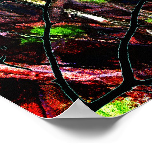 Poster Robin oiseau une branche dans une haie (Coin)