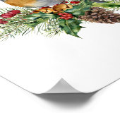 Poster Robin, pin, sucres de canne, poinsettia Noël (Coin)