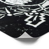 Poster Robin rouge de Noël avec Holly en noir et blanc (Coin)