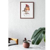 Poster Robin rouge de Noël personnalisable