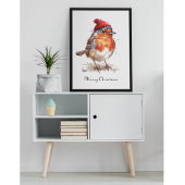 Poster Robin rouge de Noël personnalisable