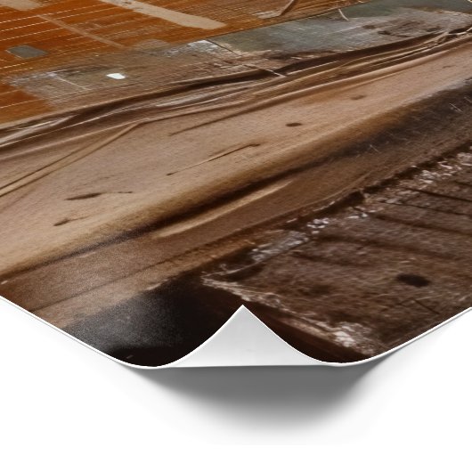 Poster Robin rustique et découpage de nid (Coin)